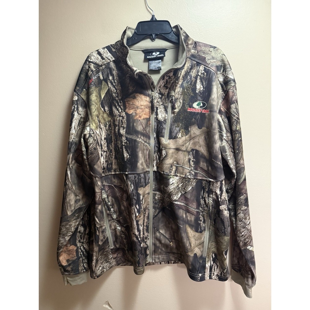 Mossy Oak Camo Softshell Jacket XL Scent-Factor Hunting Full Zip